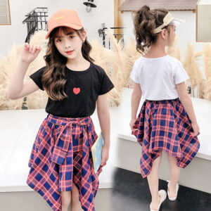 Girls Short-Sleeved Sports Outfit